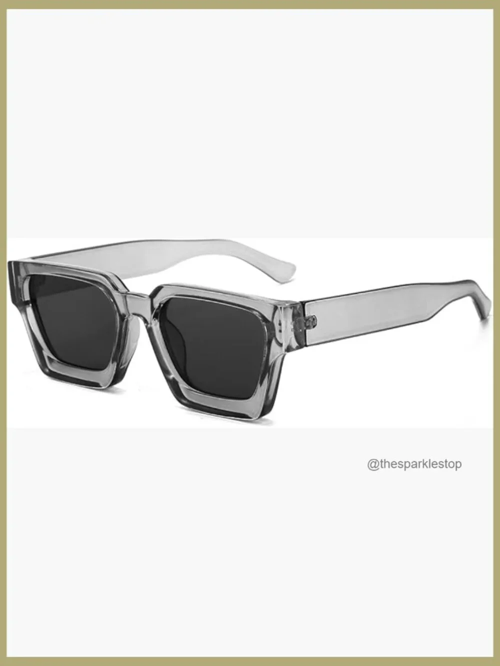 Square Thick Frame Sunglasses Polarized UV Protection Acetate Retro Shades